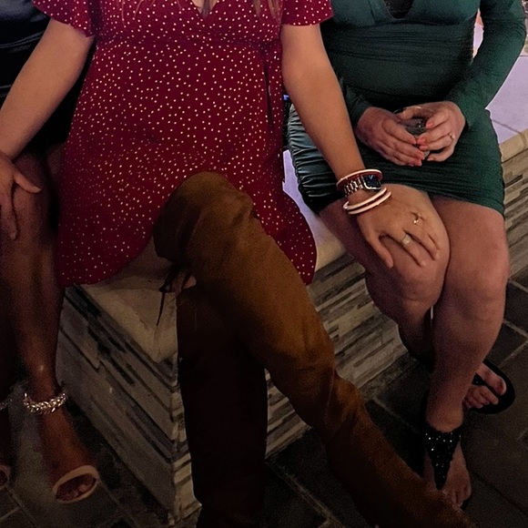 Suede boots, over the knee, caramel brown 🔥 - Picture 6 of 12